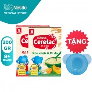 [Tặng Chén Ăn Dặm] Combo 2 Hộp Bột Ăn Dặm Nestlé Cerelac Gà Hầm Và Rau Xanh 200g/Hộp
